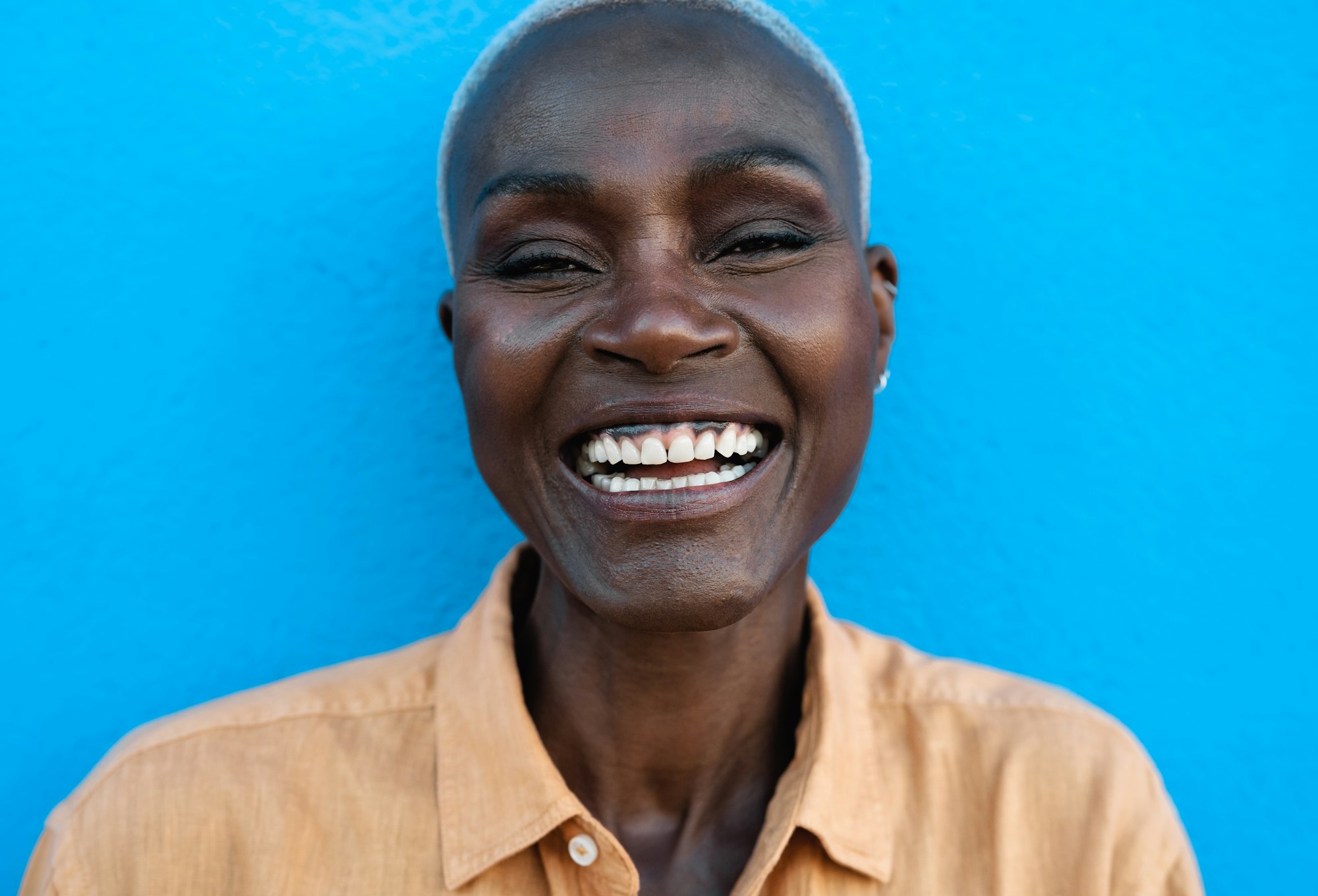 Happy African woman portrait